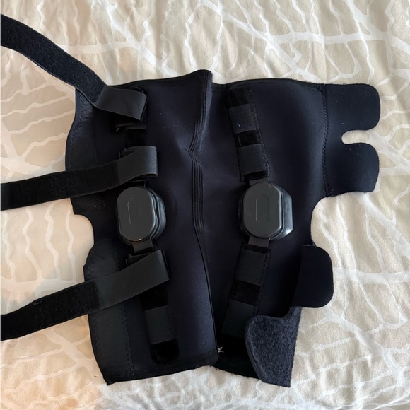 Black knee brace with Velcro straps